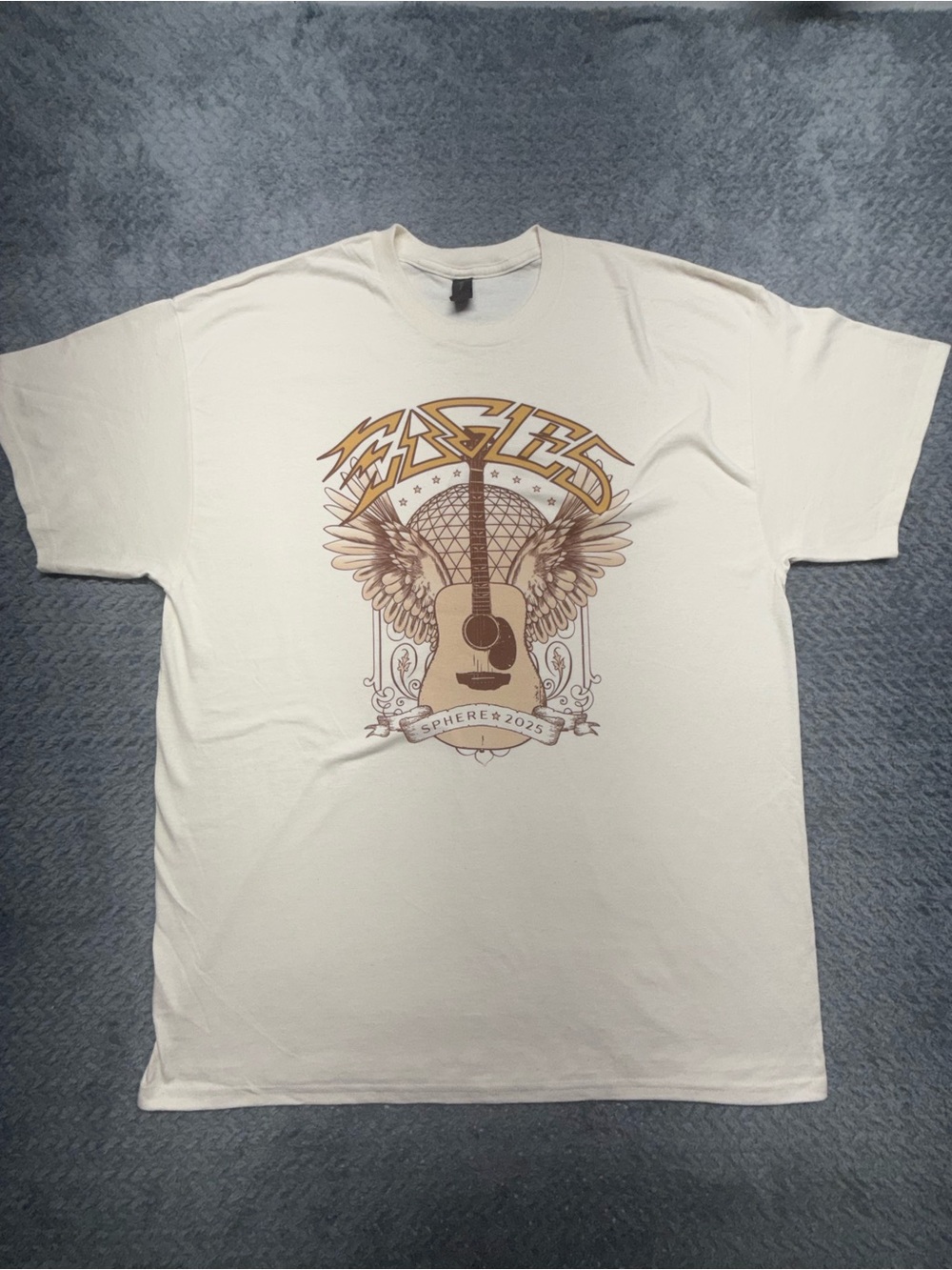 Eagles Graphic Tee - Cream Guitar Wing Design